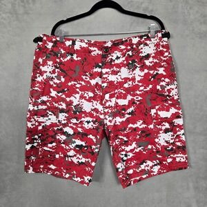 Rothco BDU Cargo Shorts mens Large Red Digital‎ Camo cargo Adjustable Waist